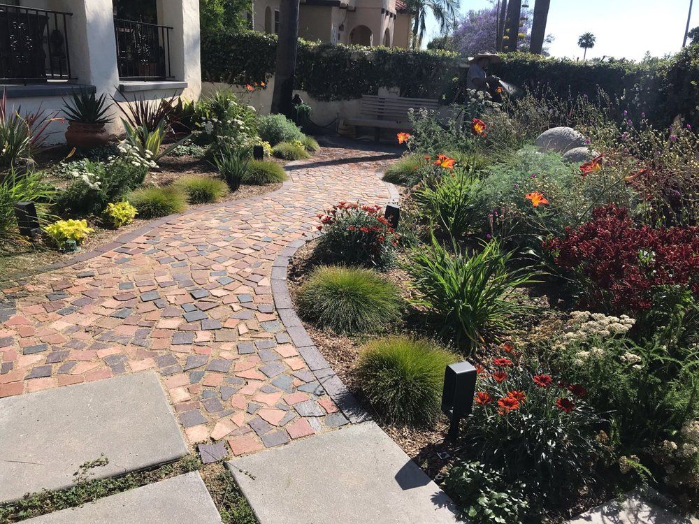 hardscape walkway in yard